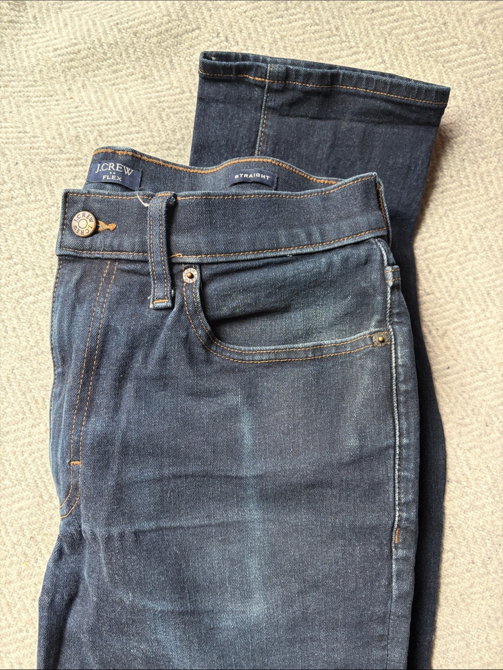 J. Crew Factory Men’s Flex Straight Dark Indigo Jeans